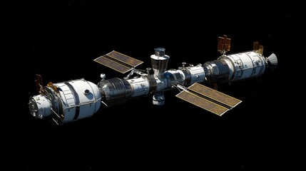Space station orbiting earth.