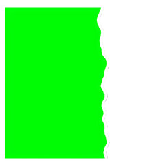 Green torn paper on transparent background