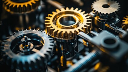 Interlocking gears, intricate mechanism