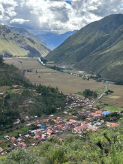 aerial view of the village of the mountains
