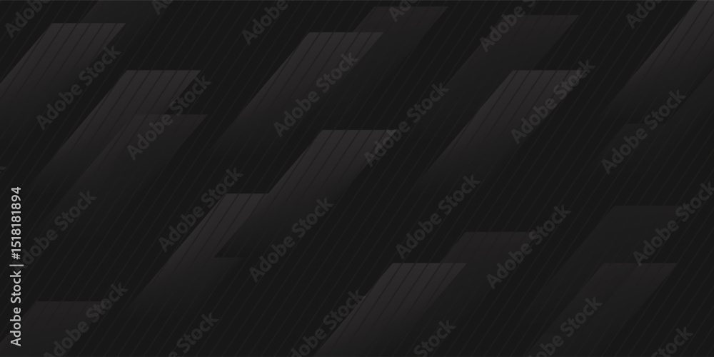 Aufkleber 3d black geometric abstract background overlap layer on dark space with diagonal lines decoration. m