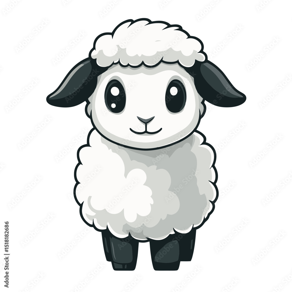 Poster cute cartoon lamb icon designed in a simple flat style suitable for various creative projects and ap