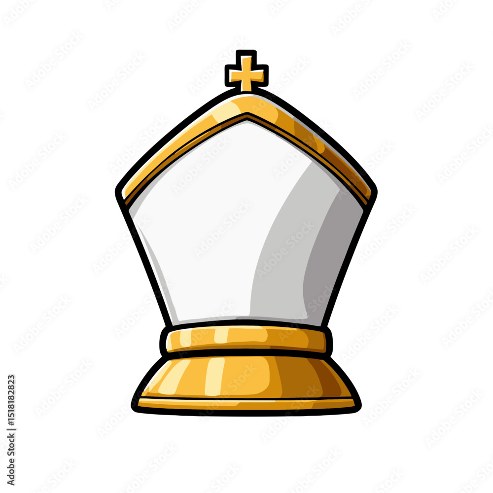 Aufkleber mitre icon depicting a simple flat cartoon representation suitable for various design projects and c
