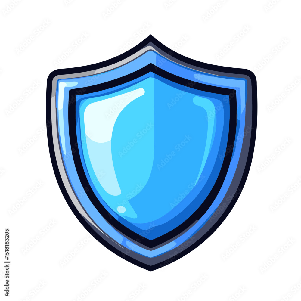 Poster purchase protection shield icon designed in a simple flat style for modern digital applications