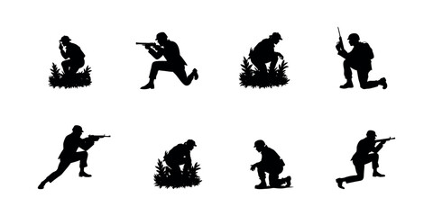 WebHappy Independence Day Army Vector silhouettes – Patriotic Military Silhouette Clipart Design Bundles 