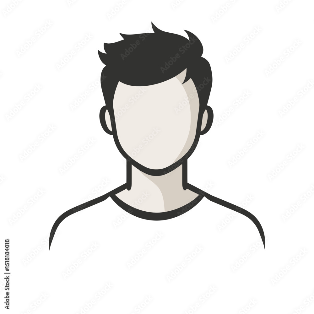Poster user profile icon featuring simple flat cartoon design suitable for digital platforms and applicatio