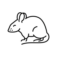 deer mouse black line icon for digital and print projects. North american animals.