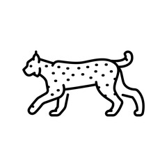 lynx black line icon for digital and print projects. North american animals. © Backwoodsdesign