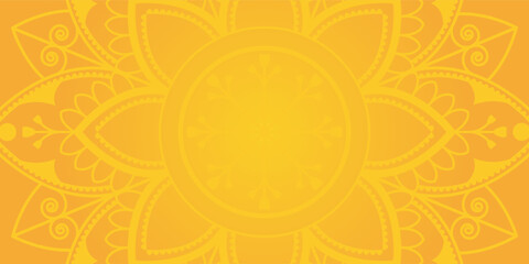 Bright Yellow Background with Decorative Mandala Design