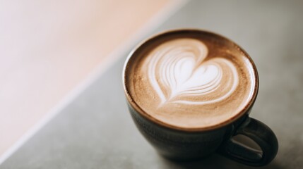 Aromatic Latte Art: Heart-Shaped Coffee