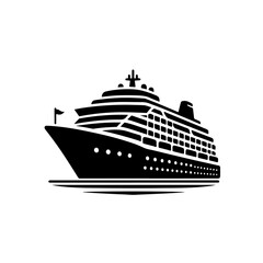 Fototapeta premium Silhouette of a cruise ship