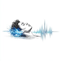 Slow-wave sleep on white background medical illustration featuring realistic slow-wave sleep on white background for scientific content, and informative slow-wave sleep on white background diagram.