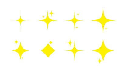 Star sparkles icon, Vector illustration of stars set isolated on transparent background