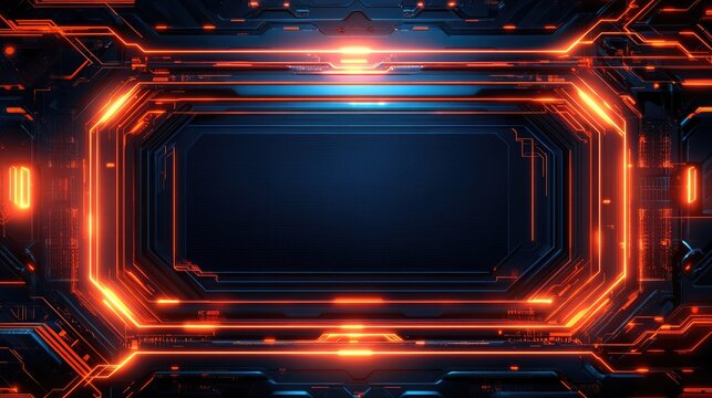 Abstract glowing circuit board design.