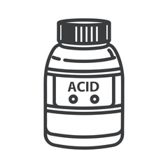 Monochrome Acid Bottle Illustration.