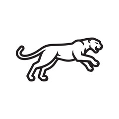 Obraz premium Running cat silhouette in a dynamic posture for design use