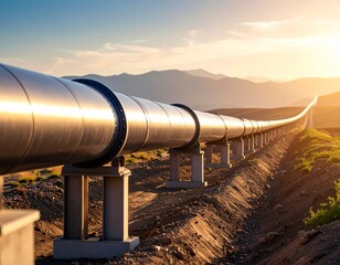 pipeline transporting fossil fuels across a barren landscape