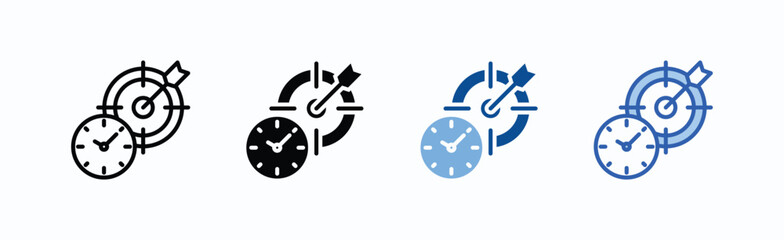 Goals Icon Sheet Multiple Style Collection Isolated Vector