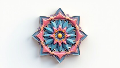 Elaborate Ornamental Blossom in Artistic Composition on Pristine Background