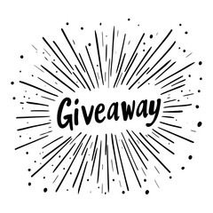 Giveaway burst black white vector
