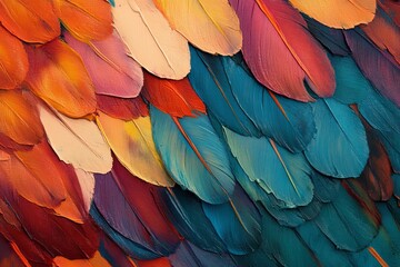 Obraz premium Close up view of colorful rainbow parrot plumage showcasing its stunning feathers