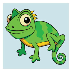 Fototapeta premium Cute lizard Cartoon character vector flat illustration isolated on white background |