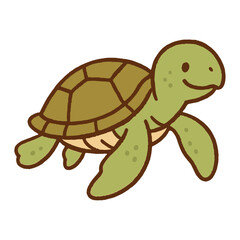 Obraz premium Cute cartoon turtle illustration vector
