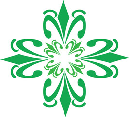 Green flower and leaf nature logo design vector