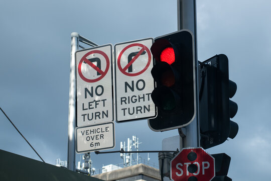 no left turn, no right turn