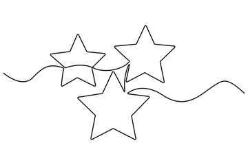 Star continuous one line drawing of vector illustration
