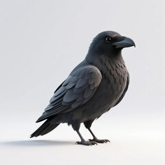 Fototapeta premium crow on a white background for assets