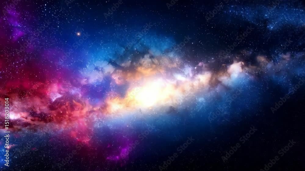 Sticker cosmic nebula clouds bursting with vibrant colors shifting in deep space