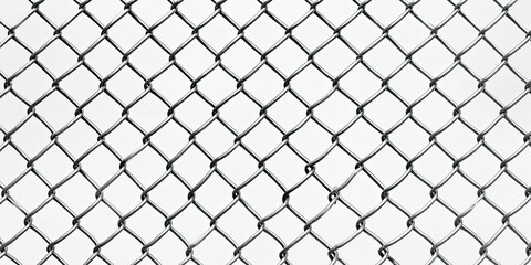 Fototapeta premium Close-Up of Chain Link Fence with Clean White Background