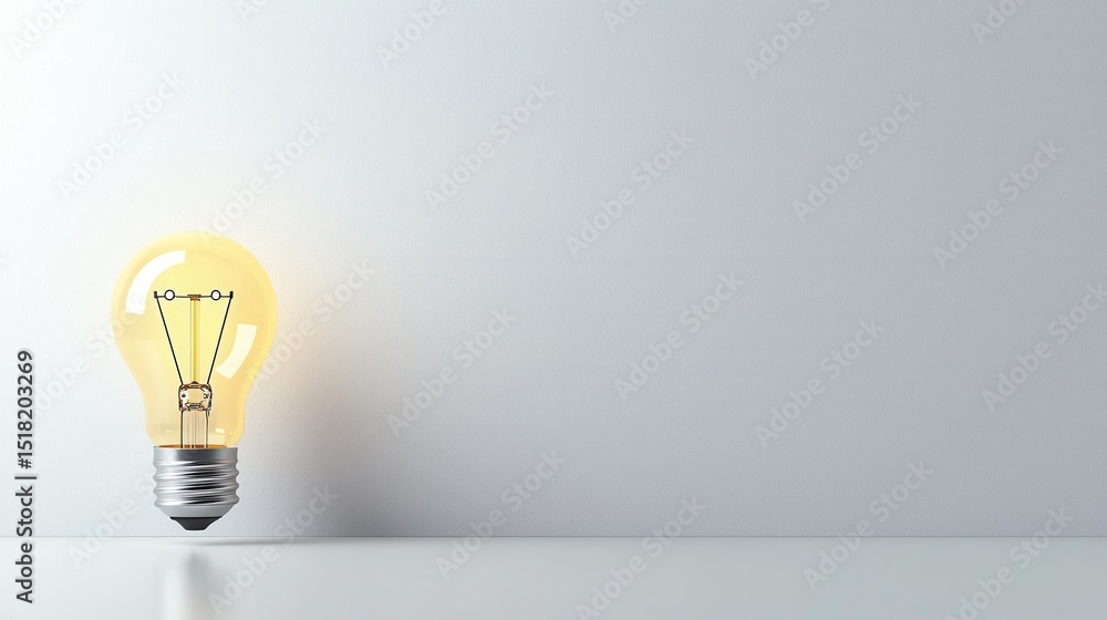 Poster a 3d rendering depicting a sleek innovative smart lightbulb with a futuristic design symbolizing tec