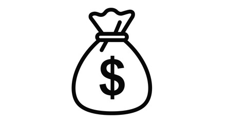 Money bags with dollar sign isolated on white background, financial concept