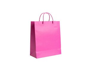 Vibrant Pink Shopping Bag with Rope Handles Angled View