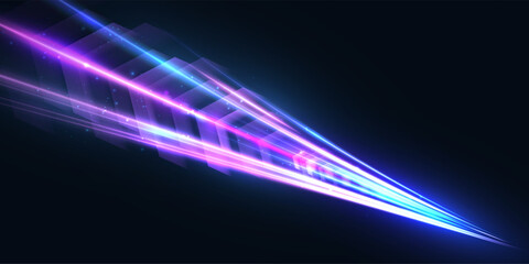 Abstract light flow of motion dynamics in bright colorful colors. For visual effects on the topic of speed and high-tech interfaces.