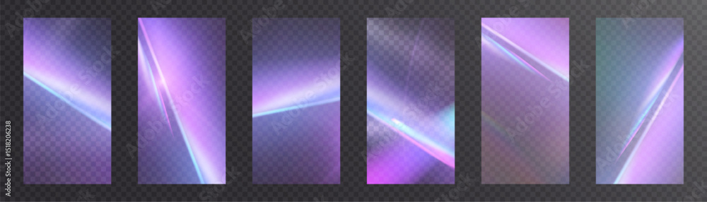 Poster Refraction of sun glare. Abstract effect with glare of light distortion. Reflected light prism effect.	