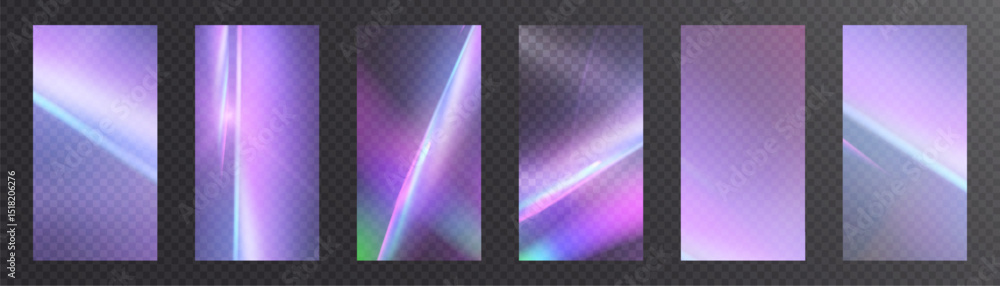 Poster Refraction of sun glare. Abstract effect with glare of light distortion. Reflected light prism effect.	