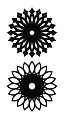 Flat spiral floral flower pattern mandala illustration set vector design. 