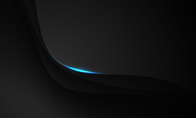 Abstract black blue line dynamic luxury curve smooth design modern premium elegant background vector