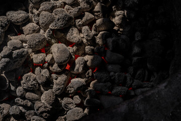 hot coals in the fire