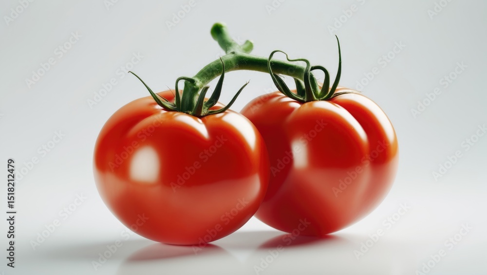 Poster white background featuring isolated tomatoes with clipping path