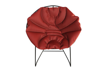 Lystok Lounge Wire Armchair with Red Cushion 3D Model