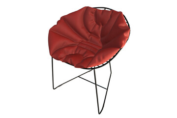 Lystok Lounge Wire Armchair with Red Cushion 3D Model
