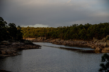sunset over the lake