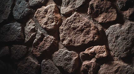 Close-up of a rugged stone wall texture, showcasing natural patterns and raw beauty.
