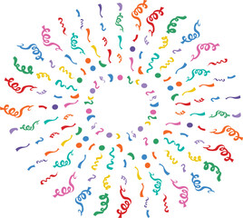 Colorful Confetti, Paper Confetti Design vector illustartion	
