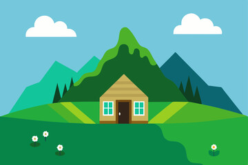 Naklejka premium vector illustration of a house