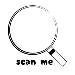 Scan Me Icon with Magnifying Glass